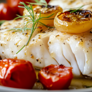 Gebackener Kabeljau mit Fenchel und Tomaten