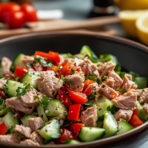 Thunfisch-Salat mit Gurke und Paprika