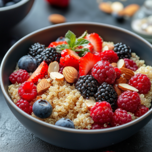 Frühstücks-Quinoa mit Beeren und Nüssen