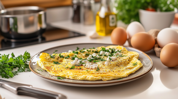 Ziegenkäse-Omelett mit Kräutern – Bild 3