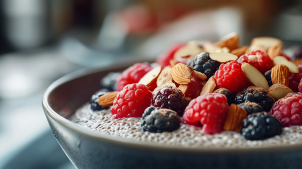 Chia-Pudding mit Beeren und Mandeln – Bild 2