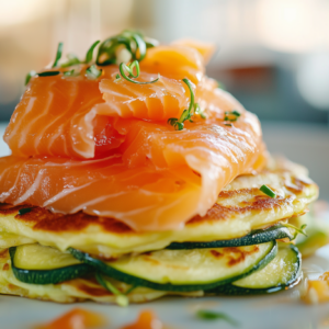 Zucchini-Pancakes mit Räucherlachs