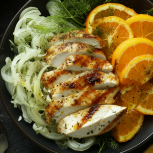 Fenchel-Orangen-Salat mit Hähnchenbrust